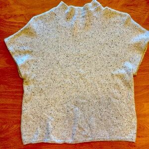 100% Cashmere short sleeve mock neck sweater